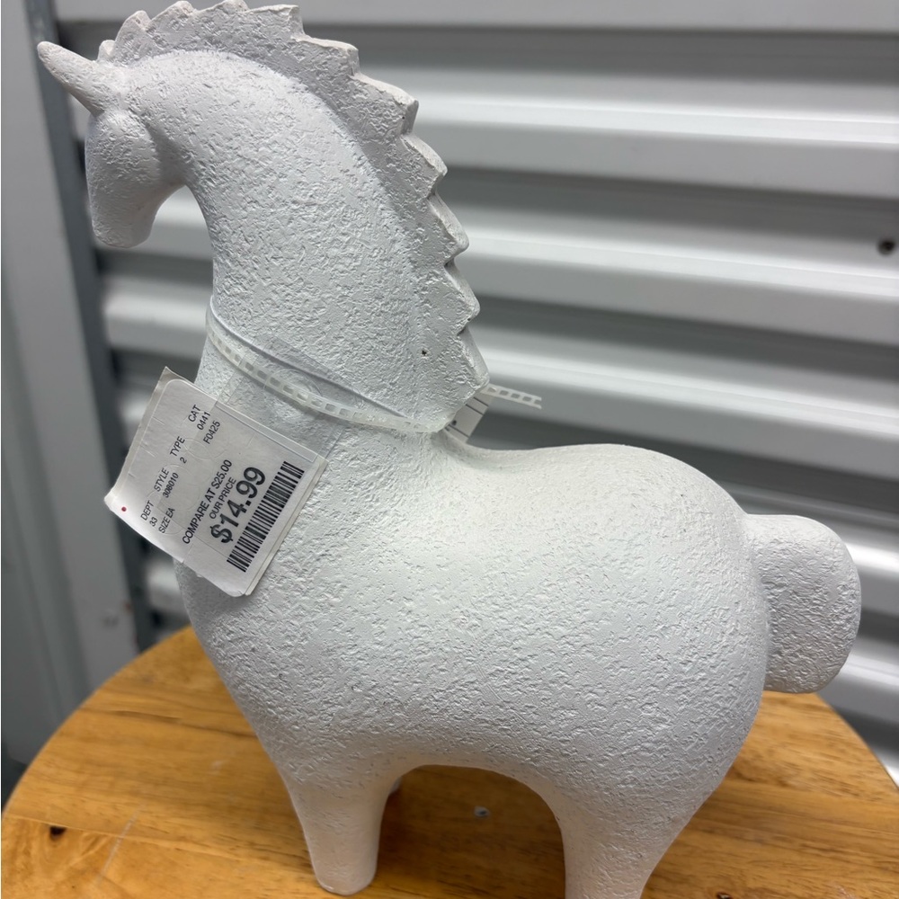 White Textured Horse Figurine